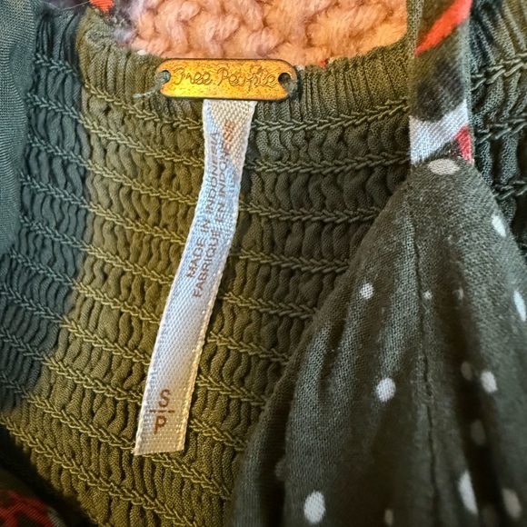 Free People Hunter Green and Red Print Maxi Dress - Picture 7 of 7